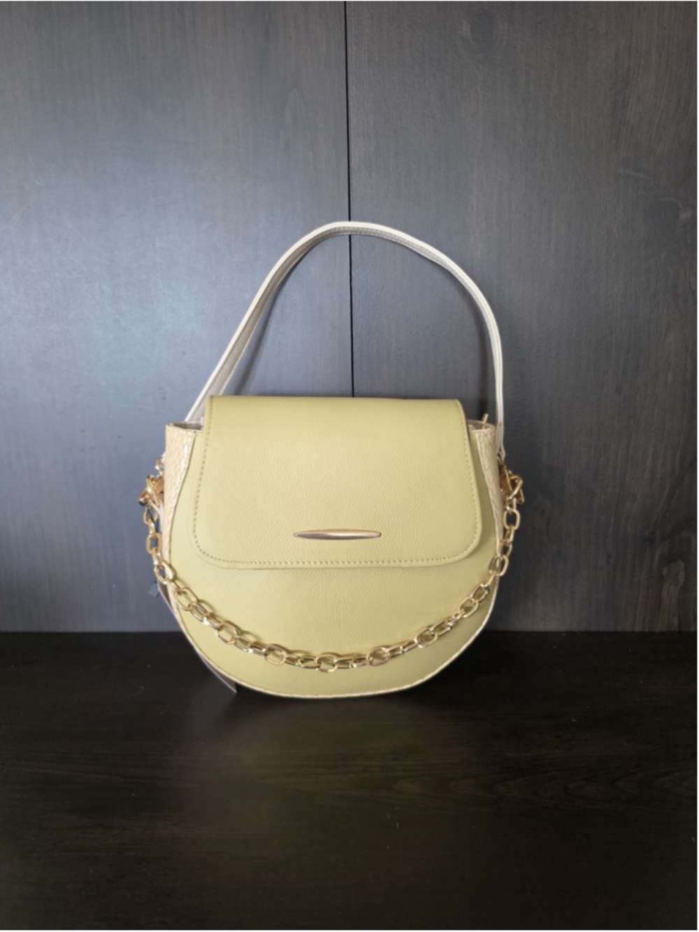 2 Straps Soft Yellow Ivory Embossed Tooled Artisan LEATHER Crossbody Purse Bag - Picture 14 of 16